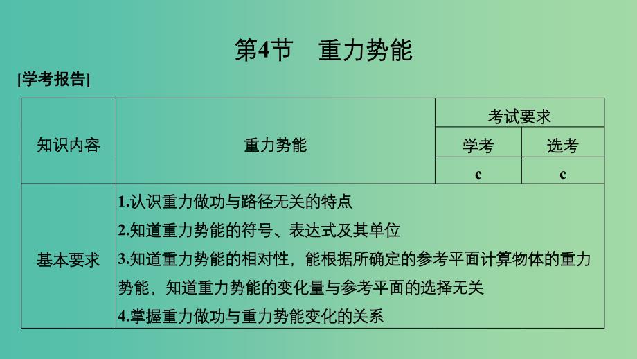 浙江专用2018-2019学年高中物理第七章机械能守恒定律第4节重力势能课件新人教版必修2 .ppt_第1页