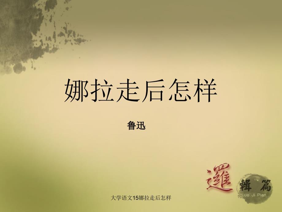 大学语文15娜拉走后怎样课件_第1页