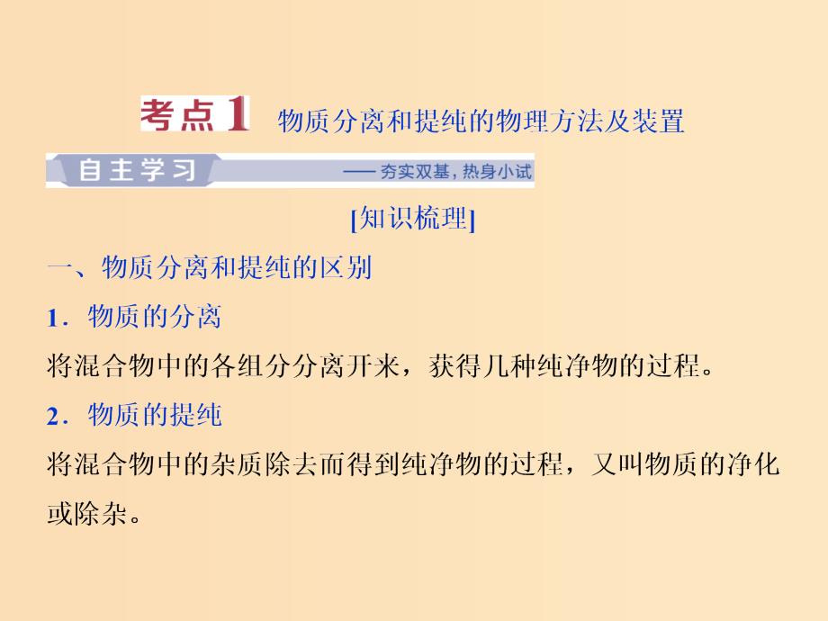 2019版高考化学一轮复习第一章从实验学化学第二讲物质的分离和提纯课件.ppt_第3页