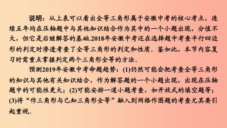 安徽省2019中考数学决胜一轮复习第4章三角形第3节全等三角形课件.ppt_第4页