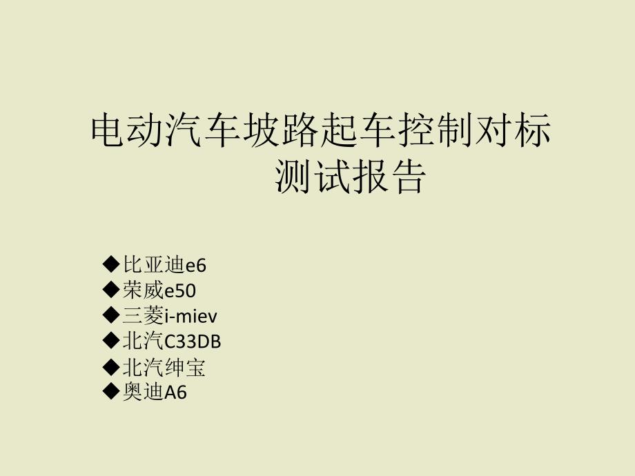 电动汽车坡道起车控制对标测试报告.ppt_第1页