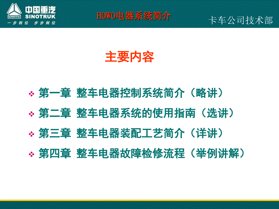 中国重汽沃系列整车电器培训资料_第3页