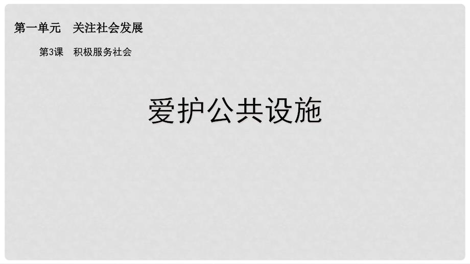 九年级道德与法治上册 第一单元 关注社会发展 第3课 积极服务社会 第1框 爱护公共设施课件 苏教版_第2页