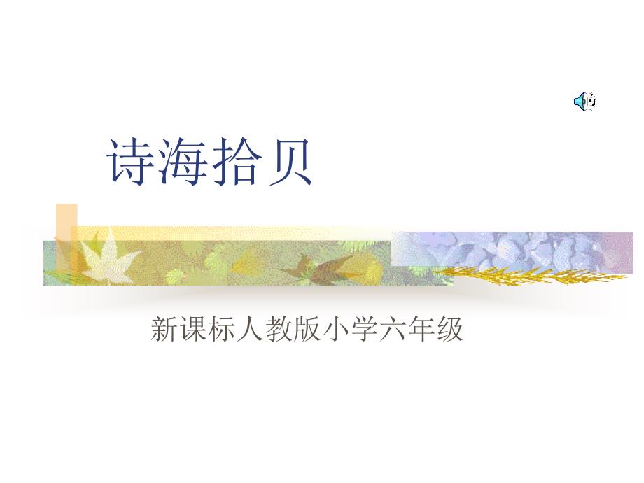 小学语文六年级上册《诗海拾贝》课件_第1页