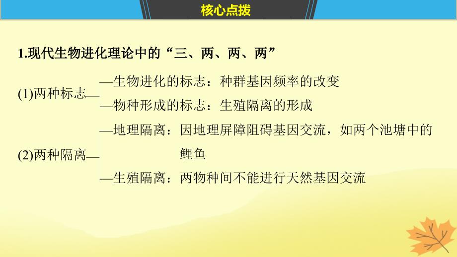 （通用）高考生物二轮复习 专题六 变异、育种和进化 考点19 现代生物进化理论课件_第4页