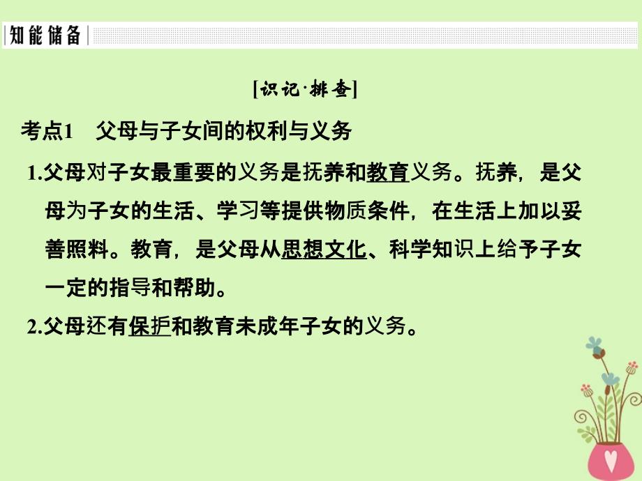 （浙江专版）2019版高考政治大一轮复习 专题五 家庭与婚姻 第46课时 家庭、婚姻及夫妻间的关系课件 新人教版选修5_第3页