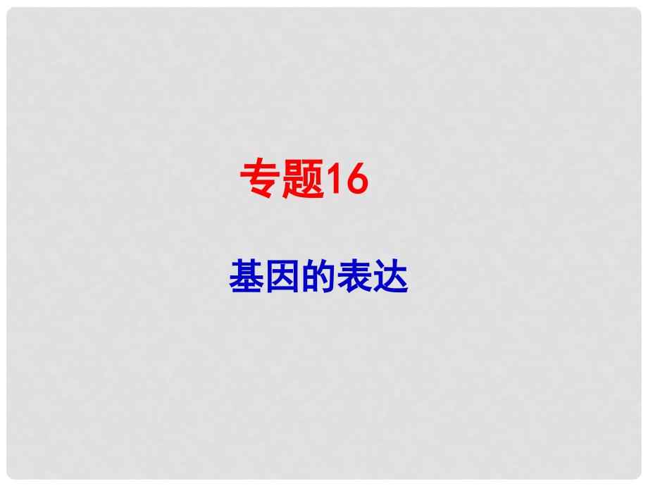 高考生物题分类汇编 专题16基因的表达课件 必修2_第1页