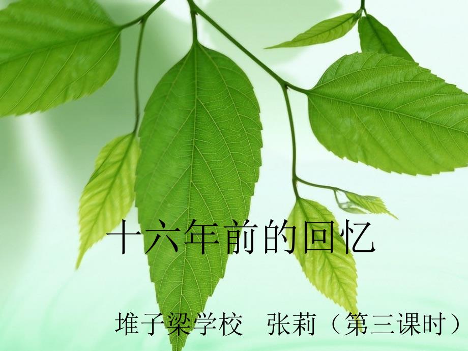 堆子梁学校人教版六下《十六年前的回忆》第三课时PPT课件_第1页