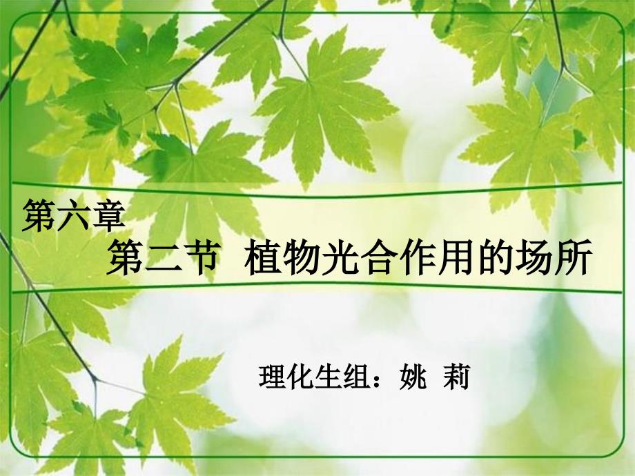 苏教版初中生物七上第3单元第六章第二节植物光和作用的场所课件_第1页