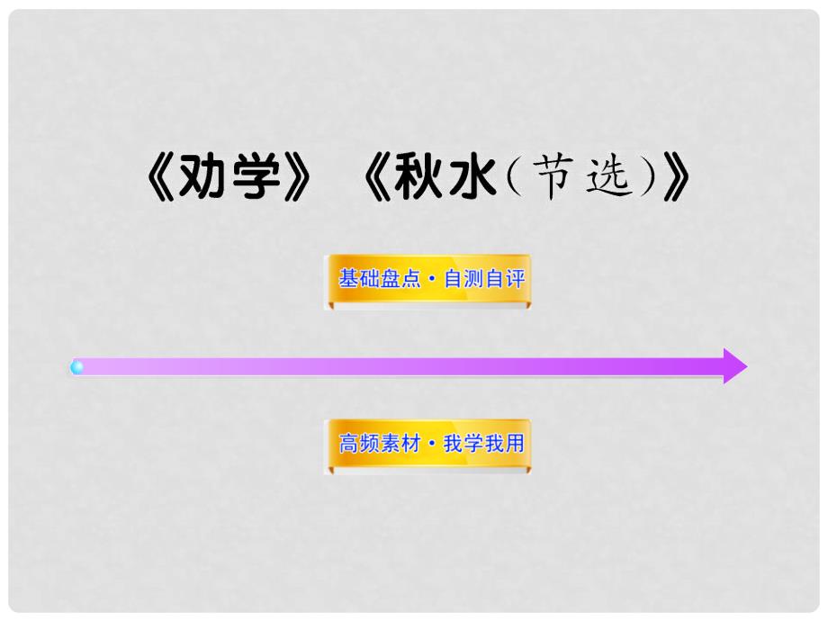 高中语文全程复习方略配套课件 《劝学》《水（节选）》人教大纲版第一册_第1页