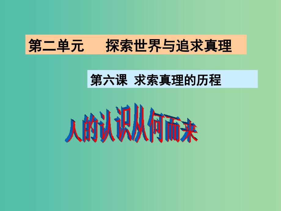 高中政治 生活与哲学 6.1人的认识从何而来课件 新人教版必修4.ppt_第1页