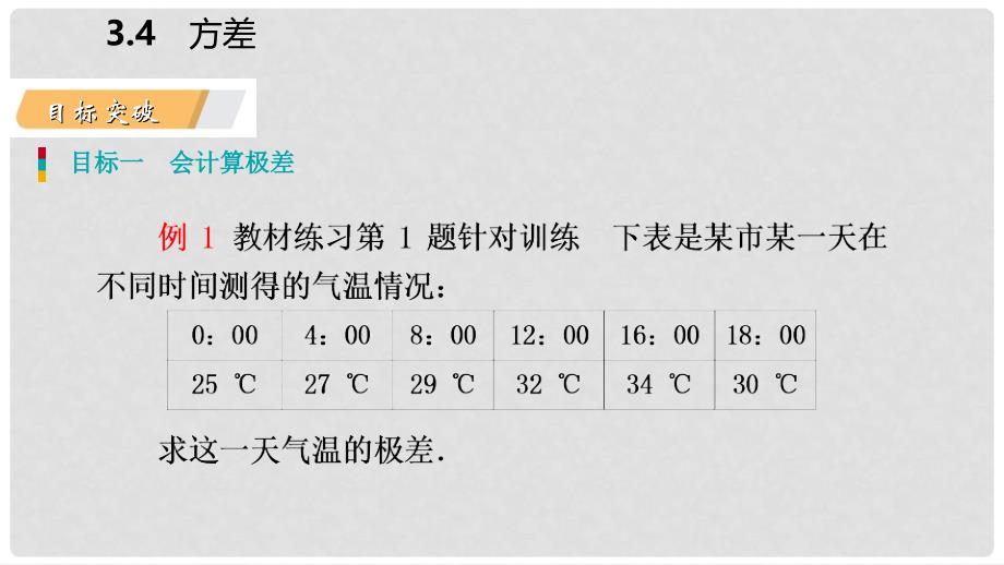 九年级数学上册 第3章 数据的集中趋势和离散程度 3.4 方差导学课件 （新版）苏科版_第4页