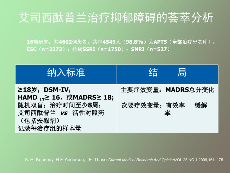 常用抗抑郁药痊愈率的比较_第4页