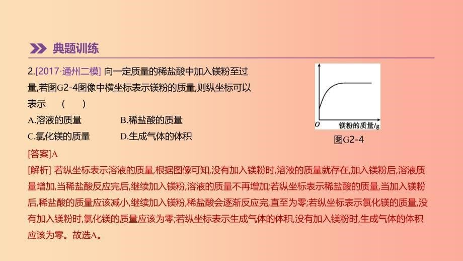 （北京专版）2019中考化学复习方案 专项突破02 金属和酸反应图像课件.ppt_第5页