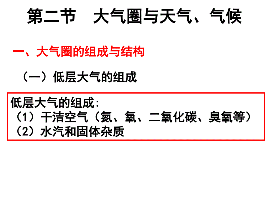 大气圈的组成与结构-大气的受热过程-气压带与风带.._第1页