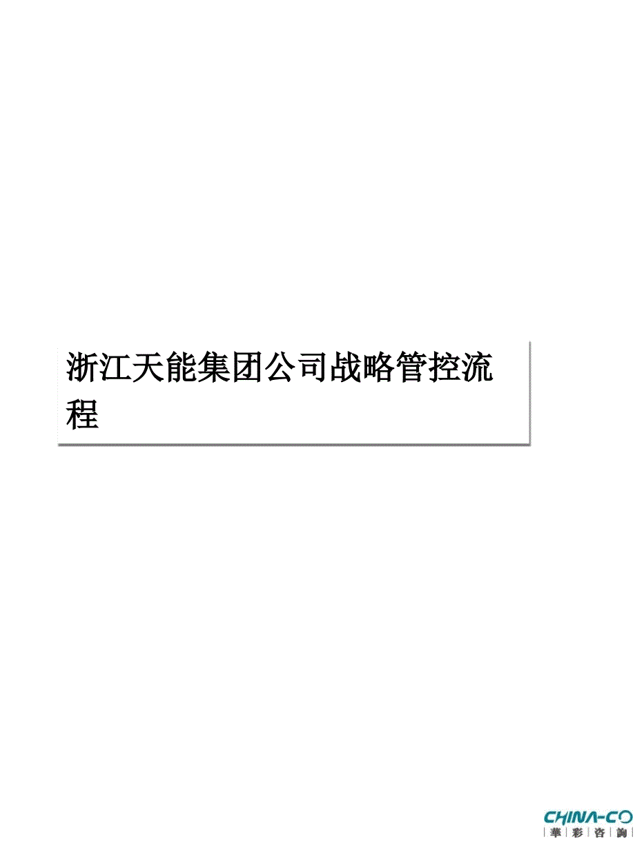 浙江天能集团公司战略管控流程培训讲座课件_第1页