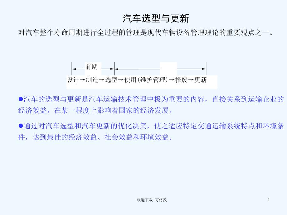 汽车选型与更新专业课件_第1页