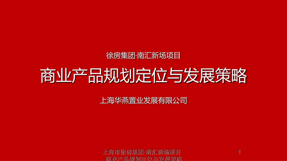 上海市徐房集团南汇新场项目商业产品规划定位与发展策略课件_第1页