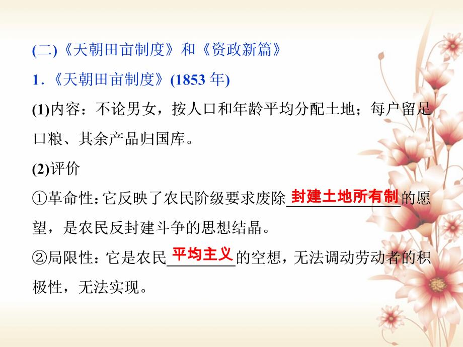 全国通用高考历史一轮复习专题二近代中国维护国家主权的斗争与近代民主革命第6讲太平天国运动和辛亥革命课件共72页_第4页