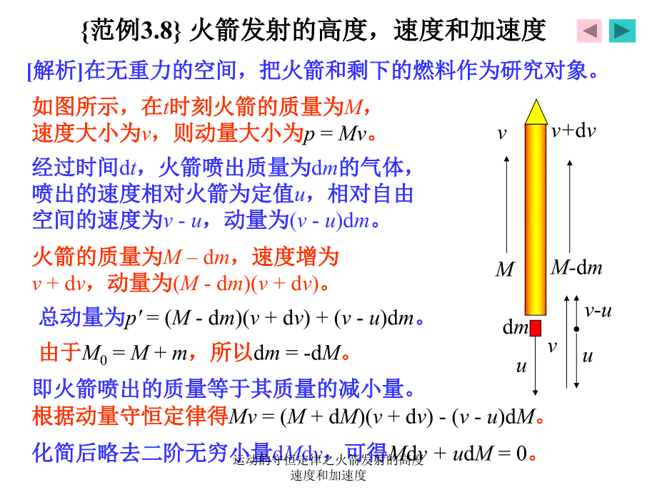 运动的守恒定律之火箭发射的高度速度和加速度课件_第2页