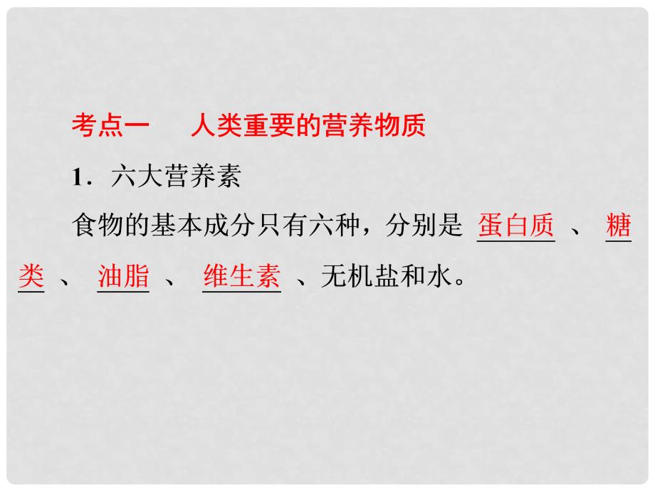 中考化学复习 第一部分 教材梳理 阶段练习 第十二单元 化学与生活 第18讲化学与生活课件 （新版）新人教版_第3页