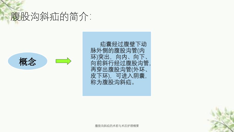 腹股沟斜疝的术前与术后护理精要课件_第3页