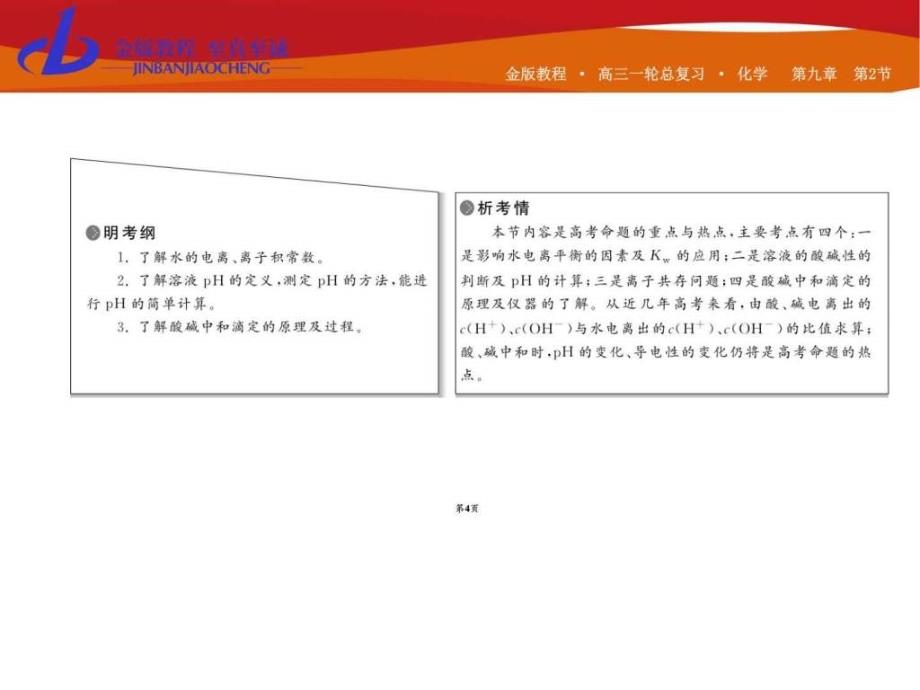 【金版教程】高三化学一轮总复习课件第九章水..._第4页