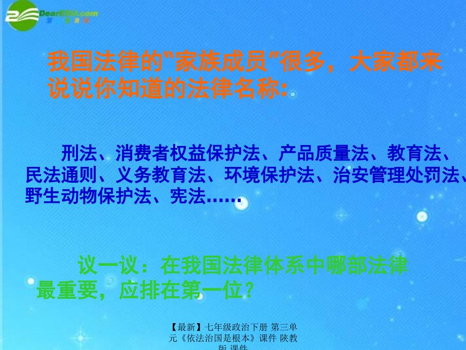 最新七年级政治下册第三单元依法治国是根本课件陕教版课件_第2页