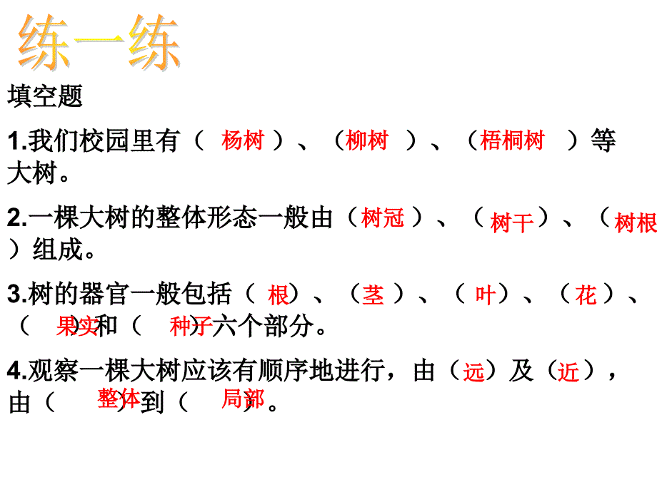 三年级科学第一单元练习_第3页