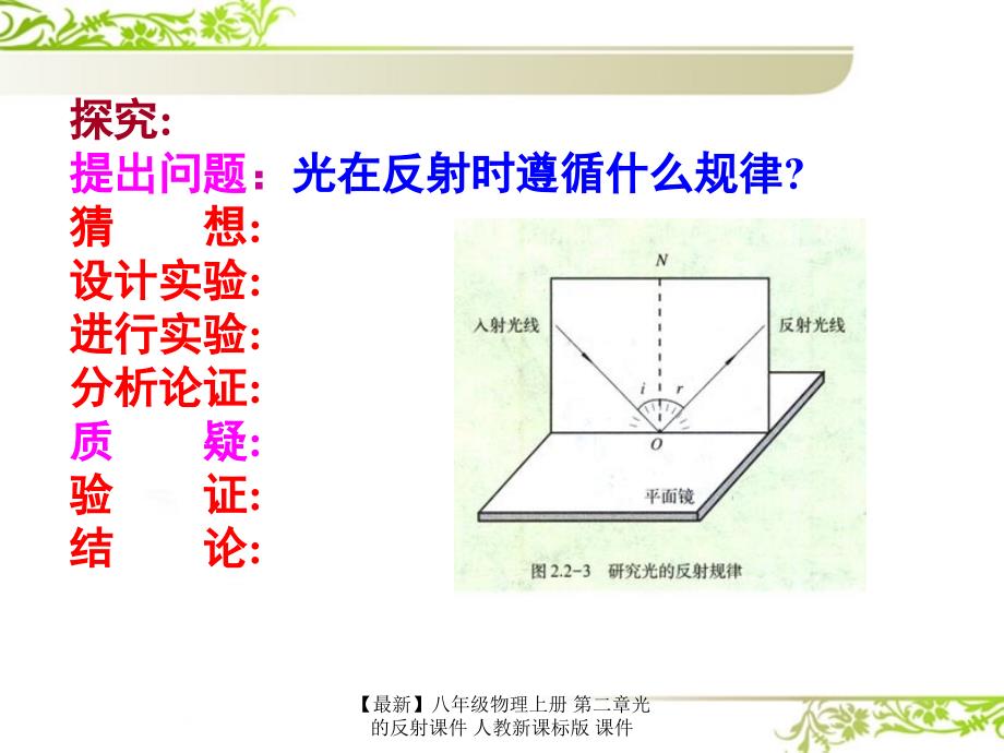 最新八年级物理上册第二章光的反射课件人教新课标版课件_第4页