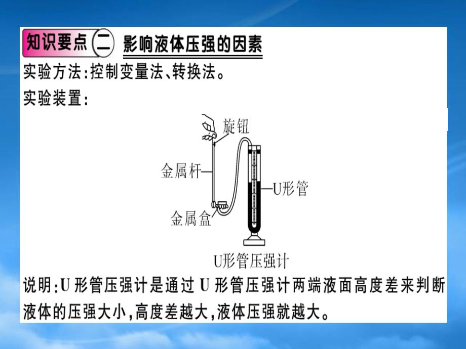 八级物理全册第八章第二节科学探究液体的压强第1课时液体压强的特点习题课件新沪科_第3页