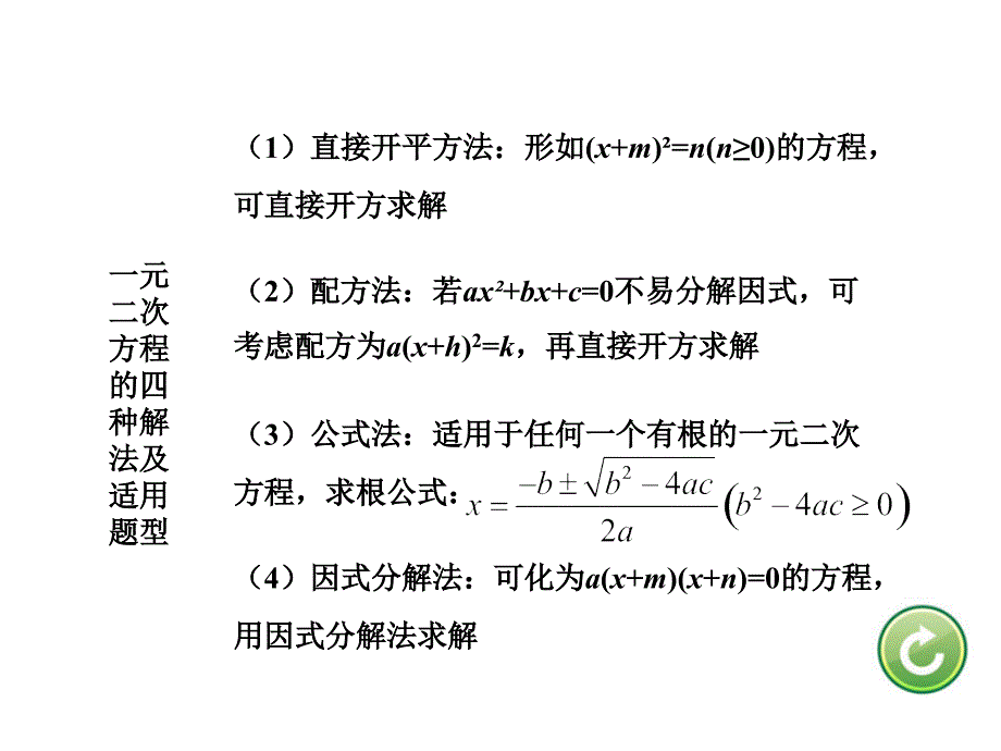 江苏省中考数学 第一部分 考点研究 第7课时 一元二次方程及其应用复习课件_第4页