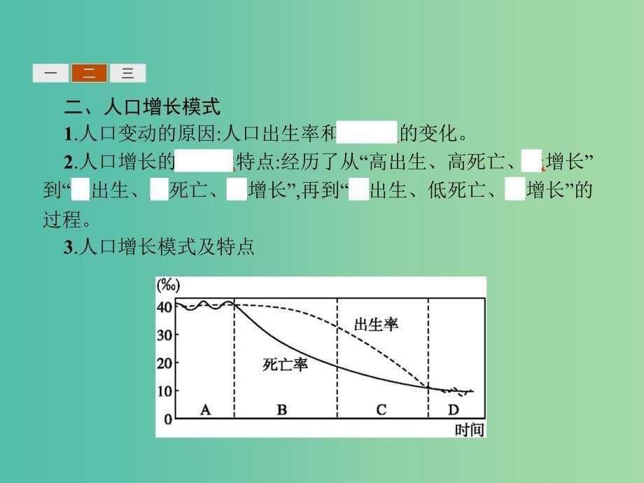 2019版高中地理第一章人口的增长迁移与合理容量1.1人口增长的模式及地区分布课件中图版必修2 .ppt_第5页