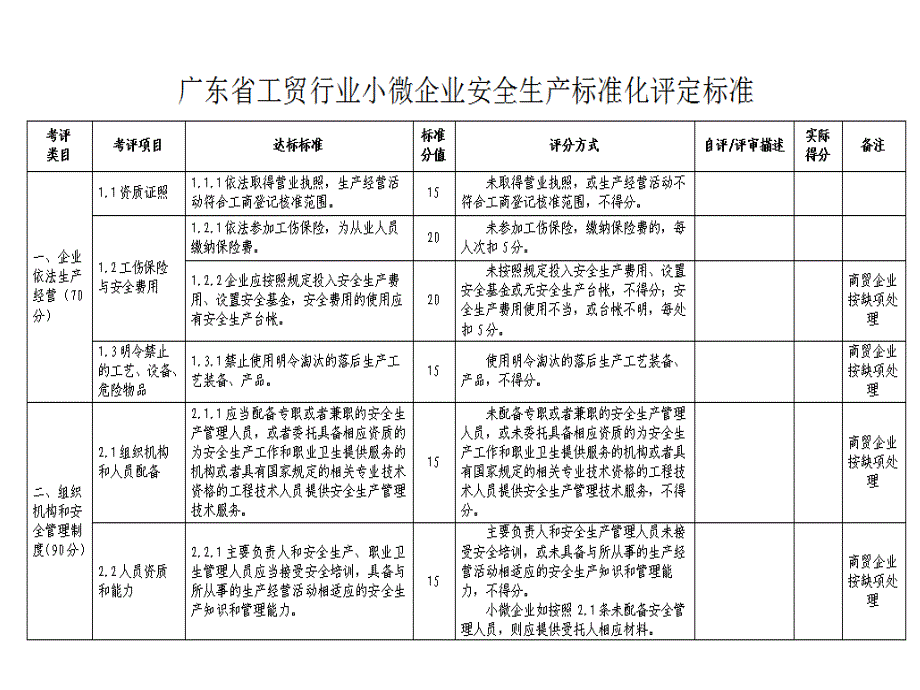 广东省工贸行业小微企业安全生产标准化评定标准_第1页