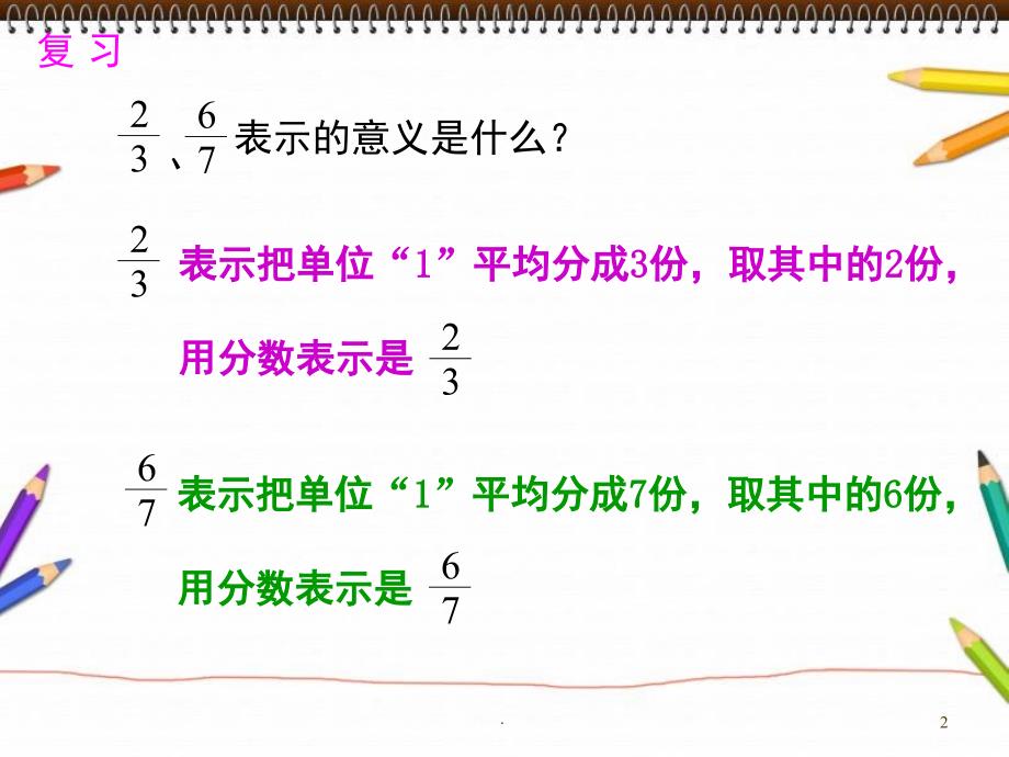 真分数和假分数真分数小于1假分数等于或大于1概念教学优秀课件_第2页