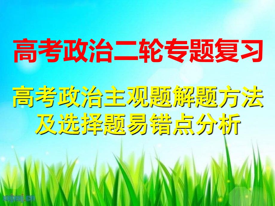 2018-2019高考政治主观题解题方法及选择题易错点分析_第1页