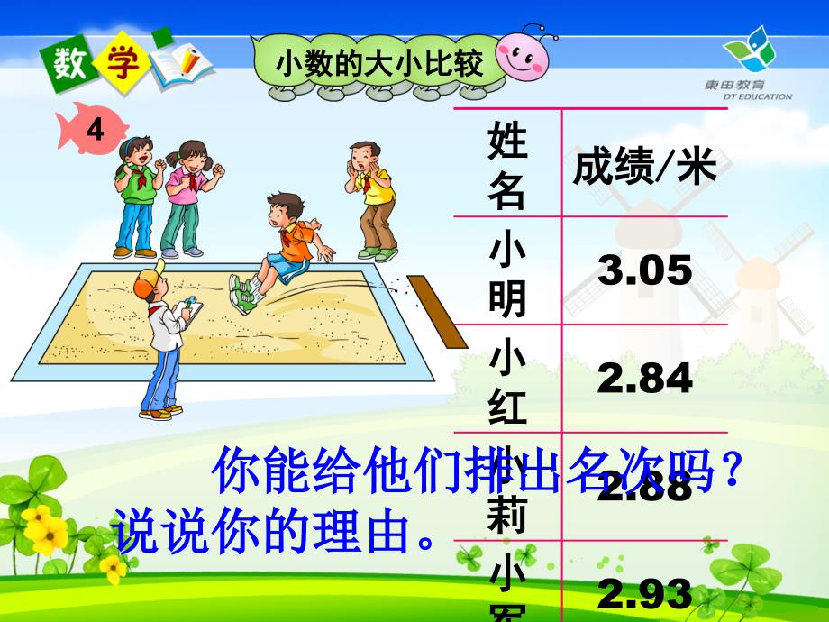 人教版小学四年级下册数学小数的大小比较课件_第3页