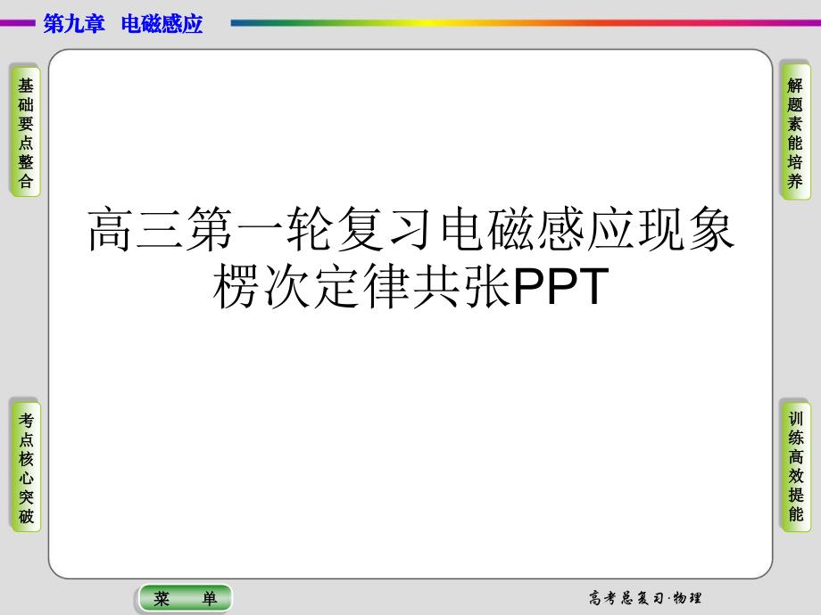 高三第一轮复习电磁感应现象 楞次定律共张PPT课件_第1页