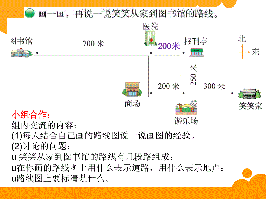 北师大版四年级数学方向与位置去图书馆小学教学课件_第4页