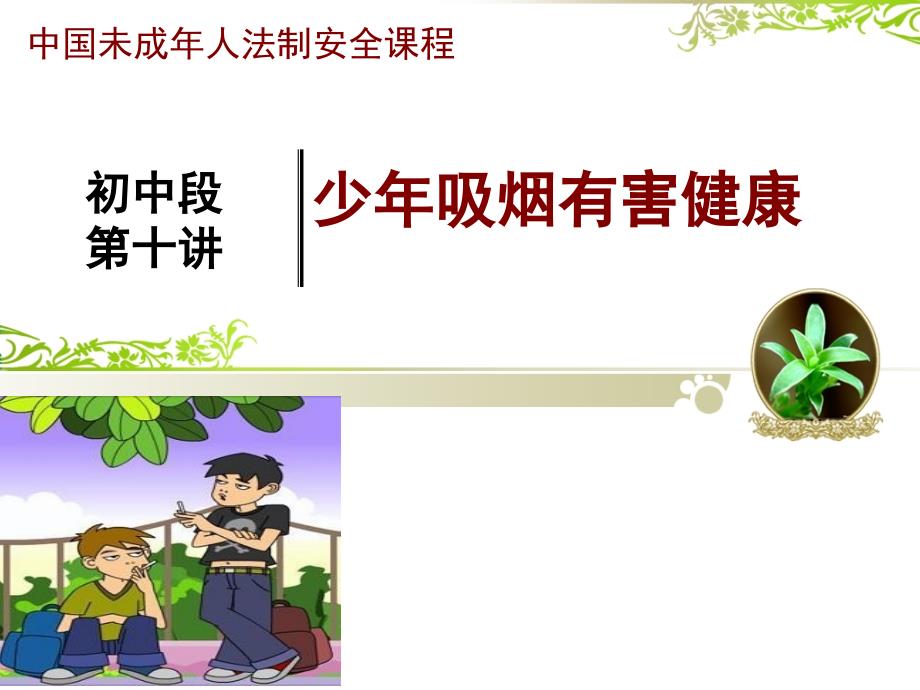 少年吸烟有害健康PPT课件_第1页