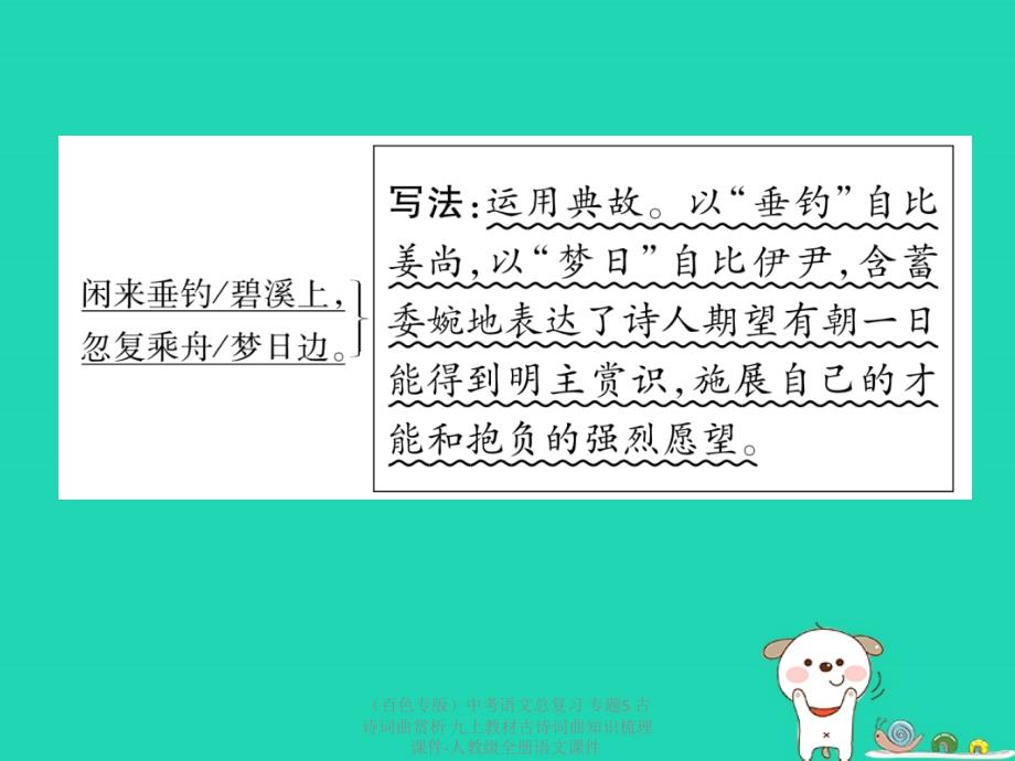 中考语文总复习专题5古诗词曲赏析九上教材古诗词曲知识梳理课件_第4页