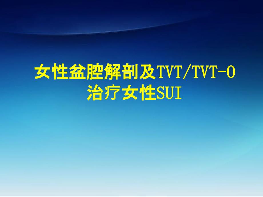 女性盆底解剖基础及SUI诊治_第1页