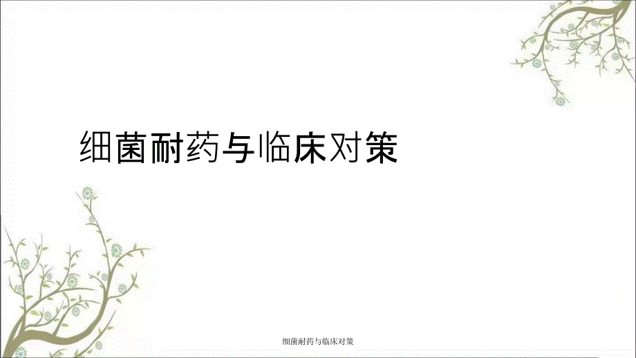 细菌耐药与临床对策课件_第1页