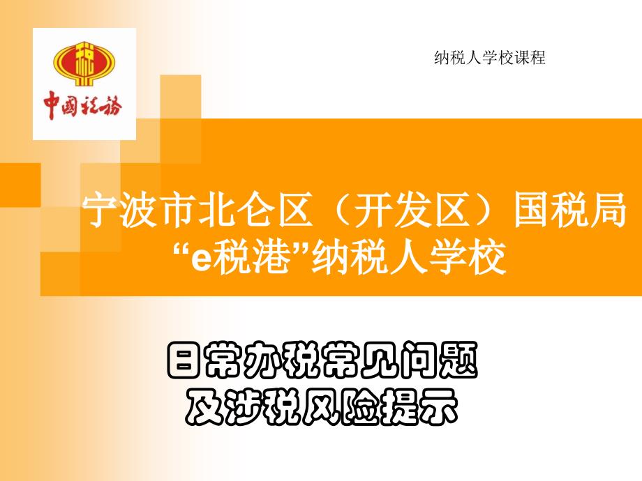 日常办税常见问题及涉税风险提示_第1页