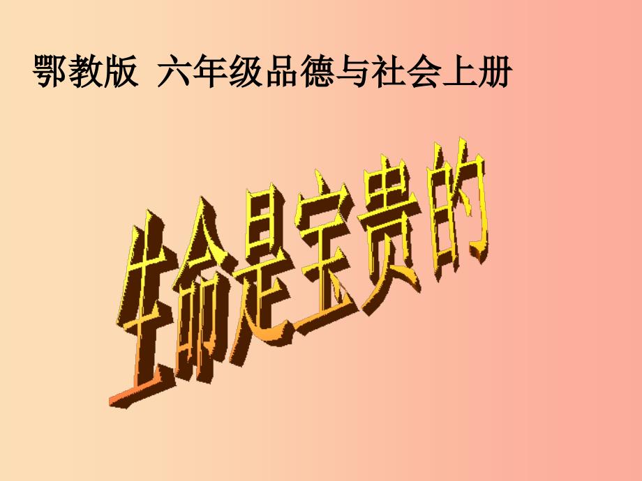 六年级品德与社会上册 生命是宝贵的课件2 鄂教版_第1页