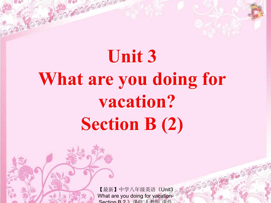 最新八年级英语Unit3WhatareyoudoingforvacationSectionB2人教版_第1页