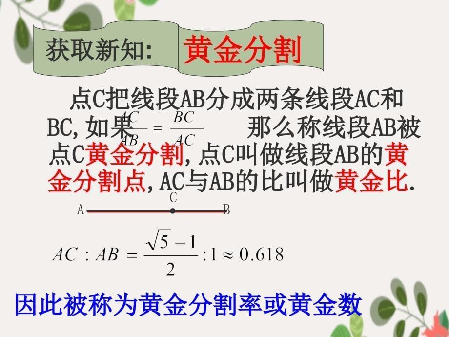 八年级数学下册4.2黄金分割课件北师大版课件_第5页