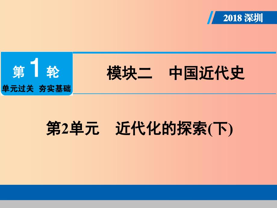 广东省2019年中考历史总复习第1轮单元过关夯实基础模块二中国近代史第2单元近代化的探索下课件.ppt_第1页