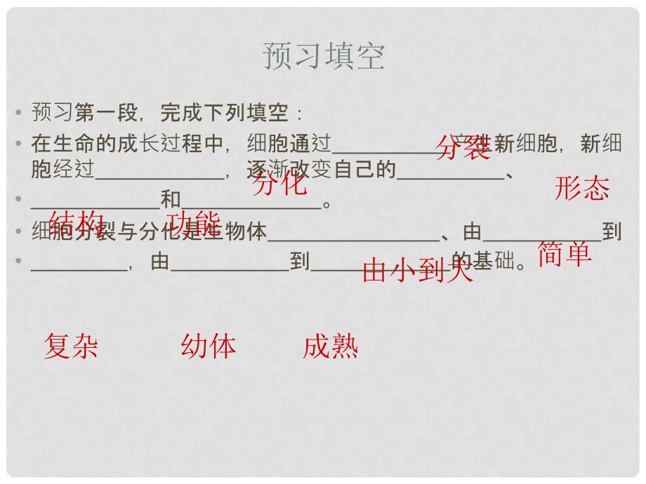 七年级生物上册《第一单元 第二章 第二节 细胞的分裂和分化》课件4 济南版_第4页