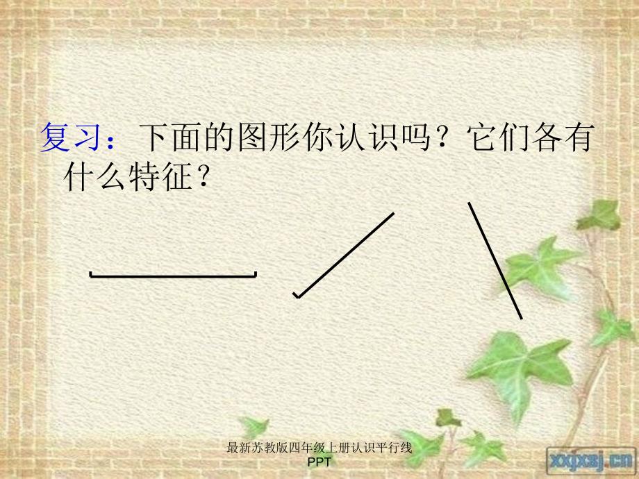 最新苏教版四年级上册认识平行线PPT经典实用_第1页